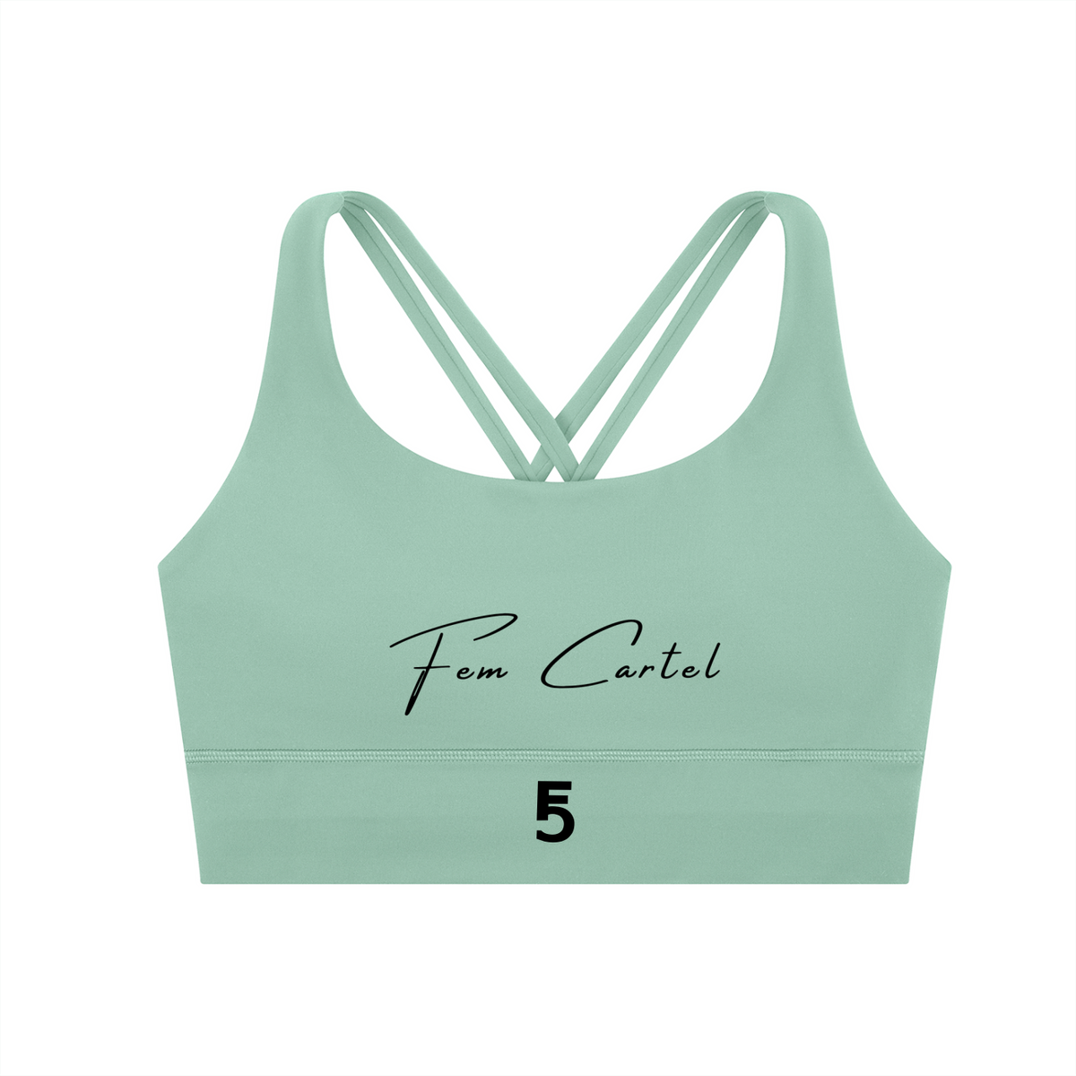 Strappy Criss-Cross Sports Bra | Black Logo