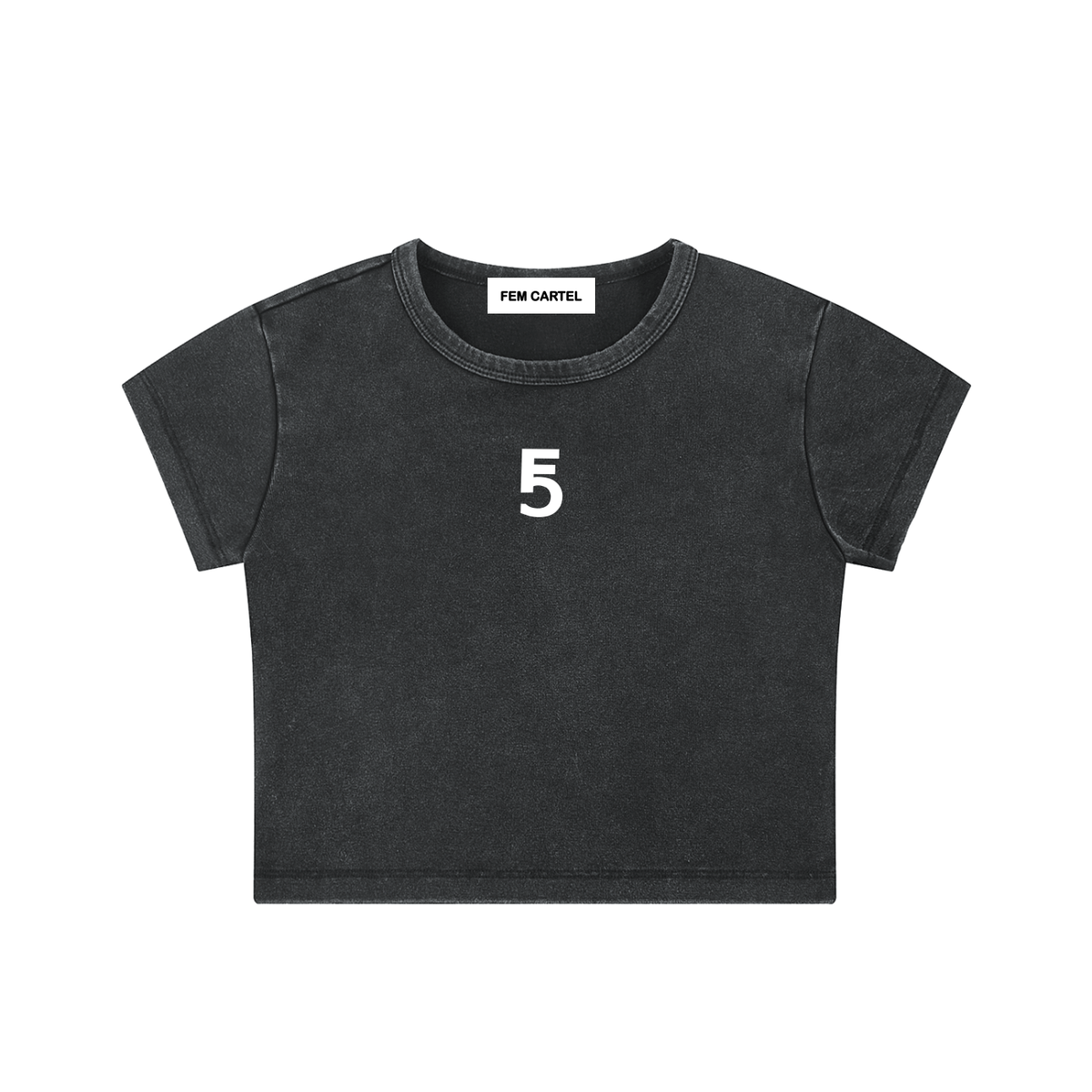 Snow Washed Crop Top Icon | White Logo