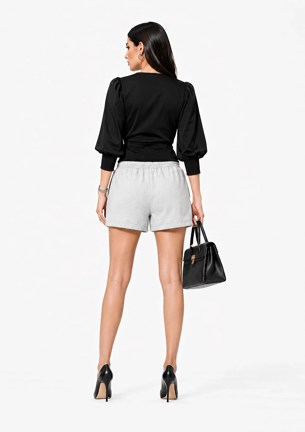 Fleece Drawstring Sweatshorts | White Logo