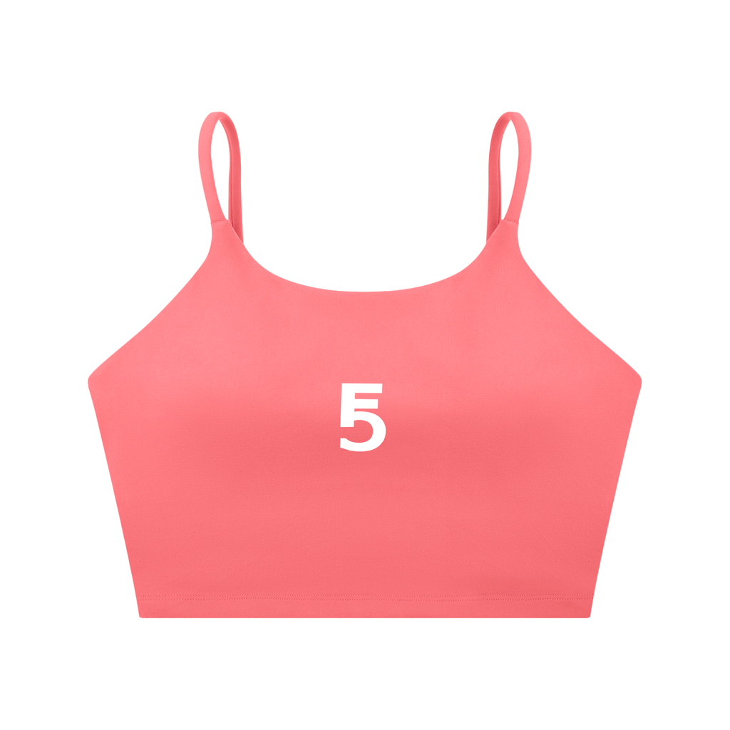 Spaghetti Strap Yoga Sports Bra Icon | White Logo