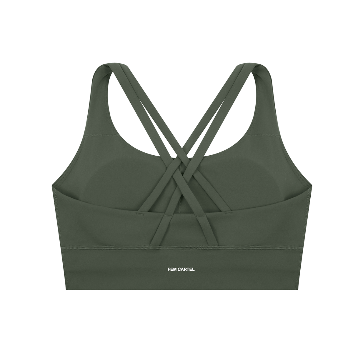 Strappy Criss-Cross Sports Bra | White Logo