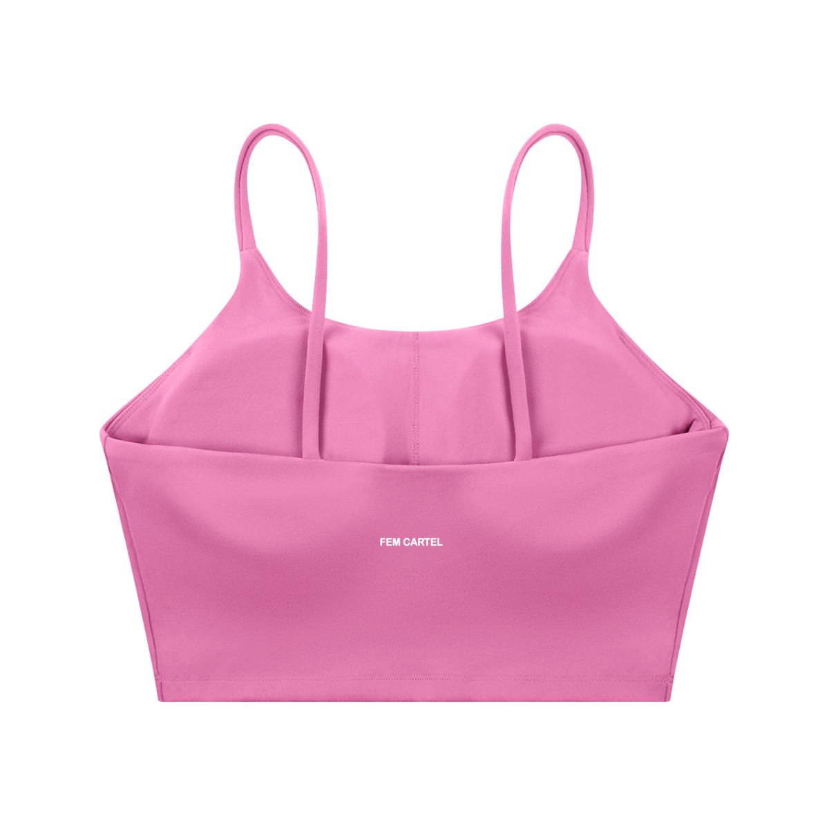 Spaghetti Strap Yoga Sports Bra Script | White Logo