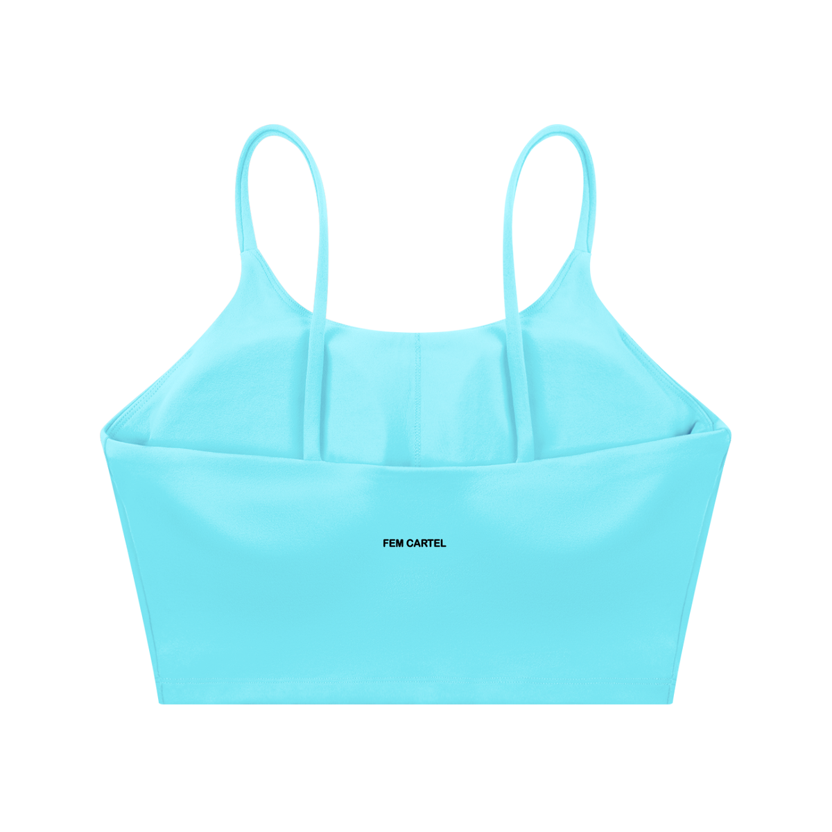 Spaghetti Strap Yoga Sports Bra Script | Black Logo