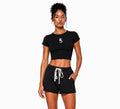 Snow Washed Crop Top Icon | White Logo