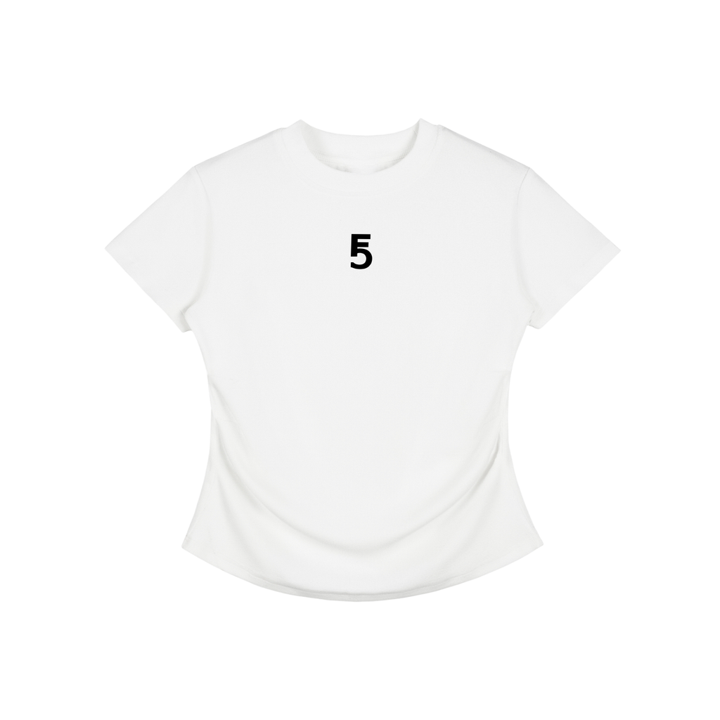 Vintage Washed Bodycon Cotton T-Shirt Icon | Black Logo