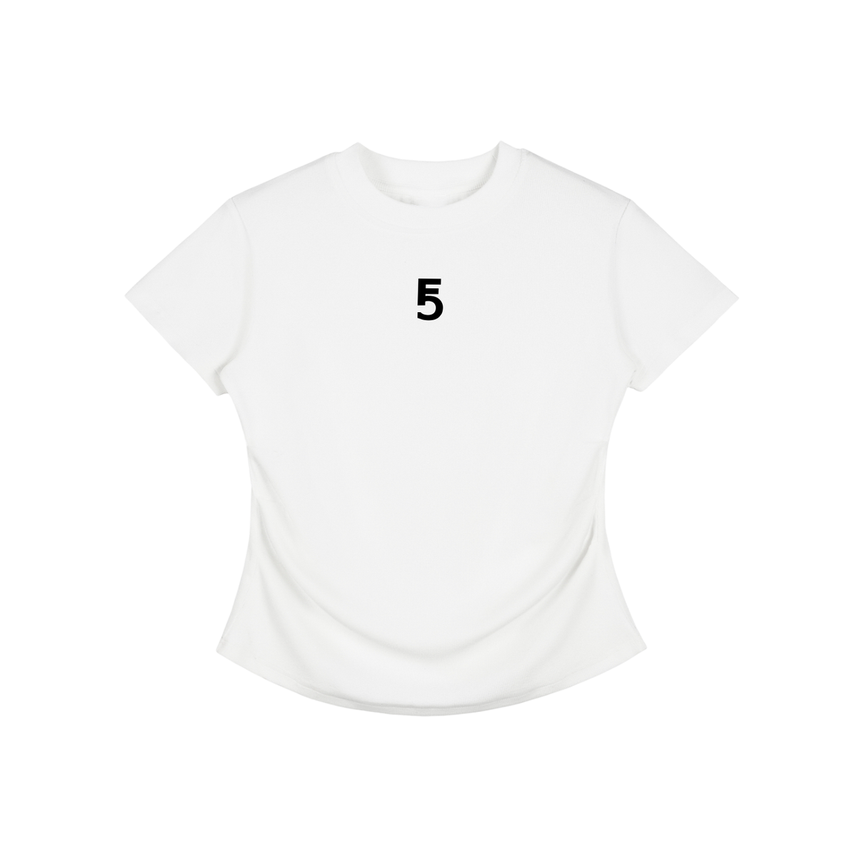 Vintage Washed Bodycon Cotton T-Shirt Icon | Black Logo