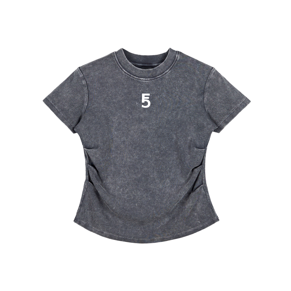 Vintage Washed Bodycon Cotton T-Shirt Icon | White Logo