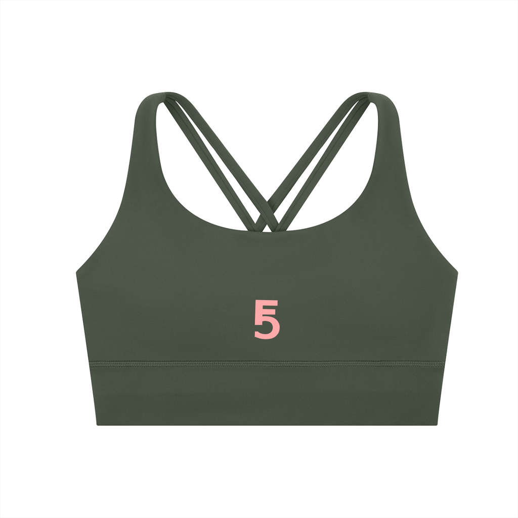 Strappy Criss-Cross Sports Bra Icon | Pink Logo