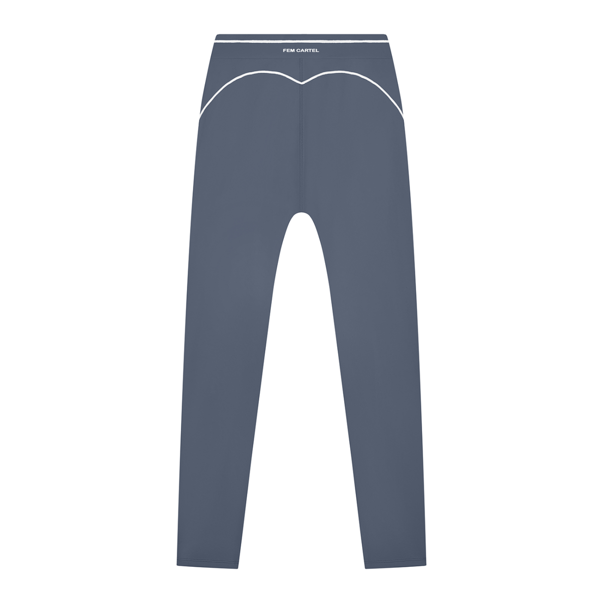 High Rise Topstitching Leggings | White Logo