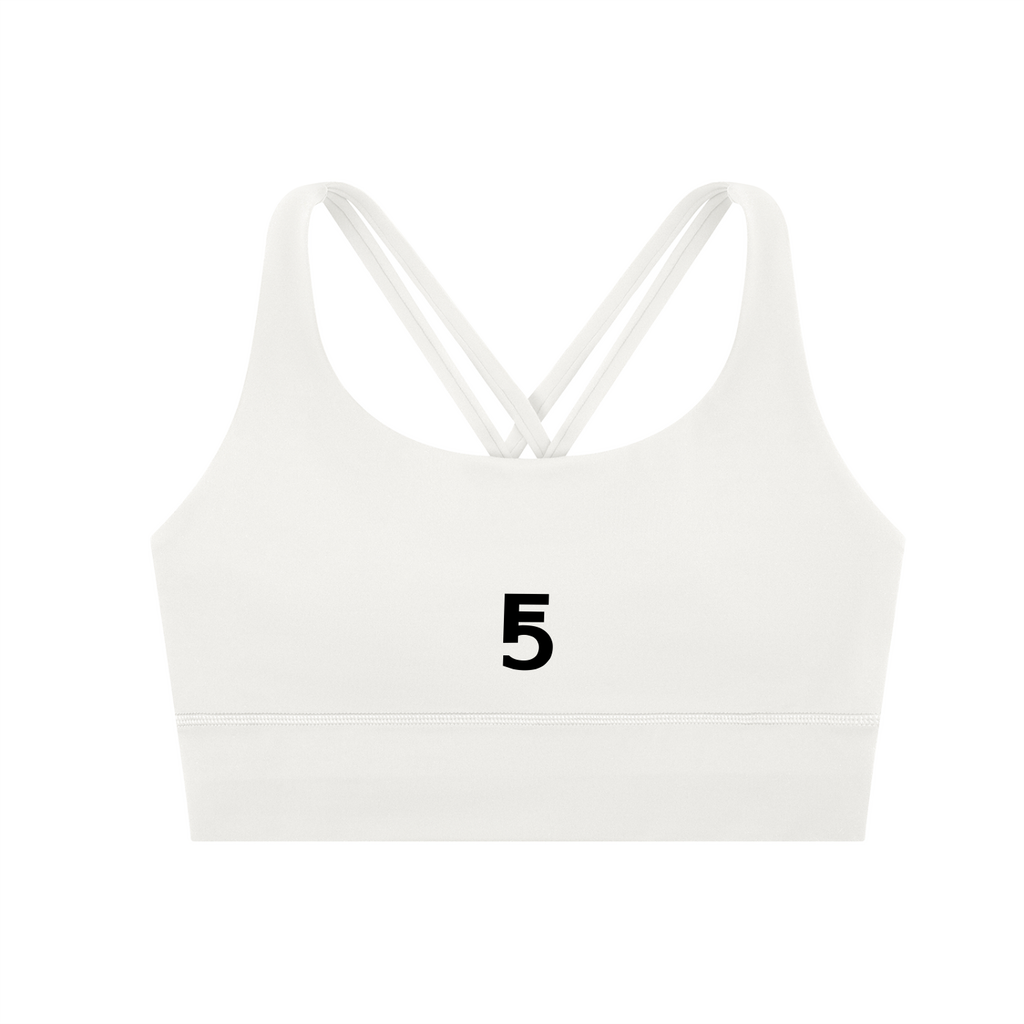 Strappy Criss-Cross Sports Bra | Black Logo