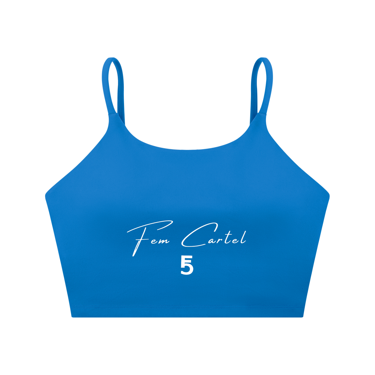 Spaghetti Strap Yoga Sports Bra Script | White Logo
