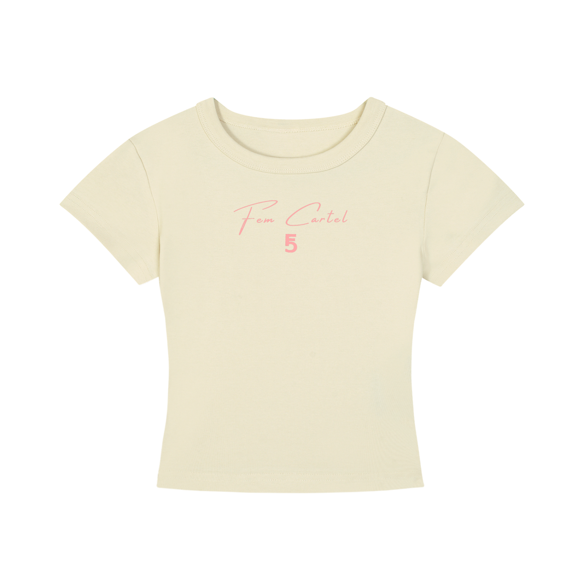 Cropped T-Shirt Script | Pink Logo