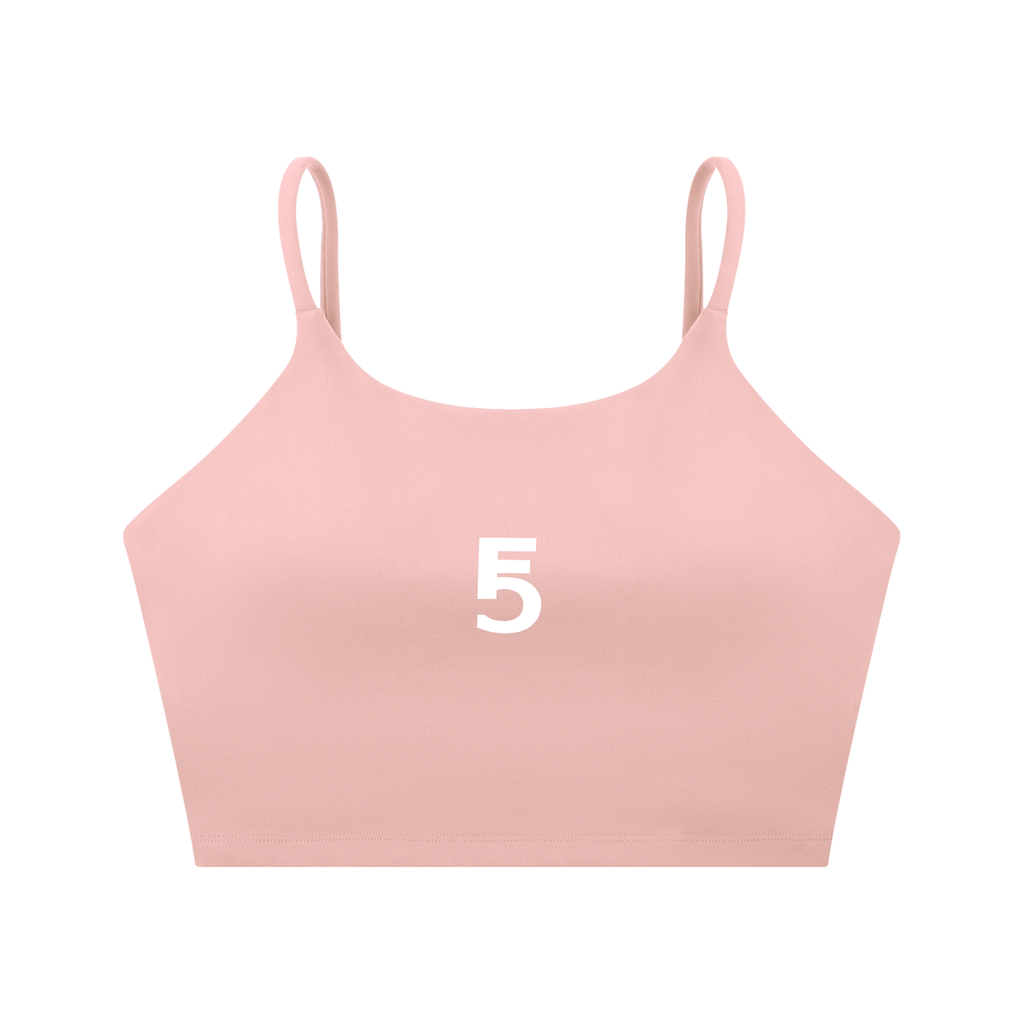 Spaghetti Strap Yoga Sports Bra Icon | White Logo