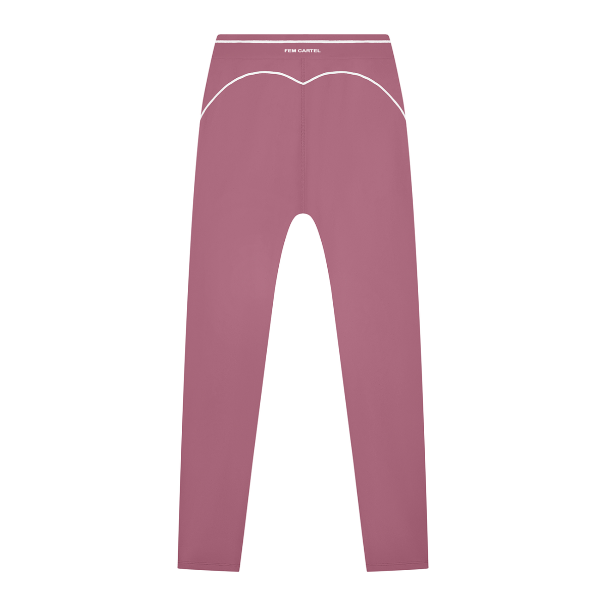 High Rise Topstitching Leggings | White Logo