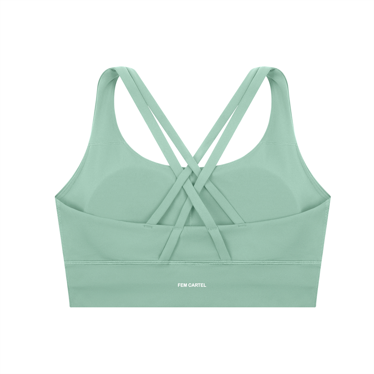 Strappy Criss-Cross Sports Bra | White Logo