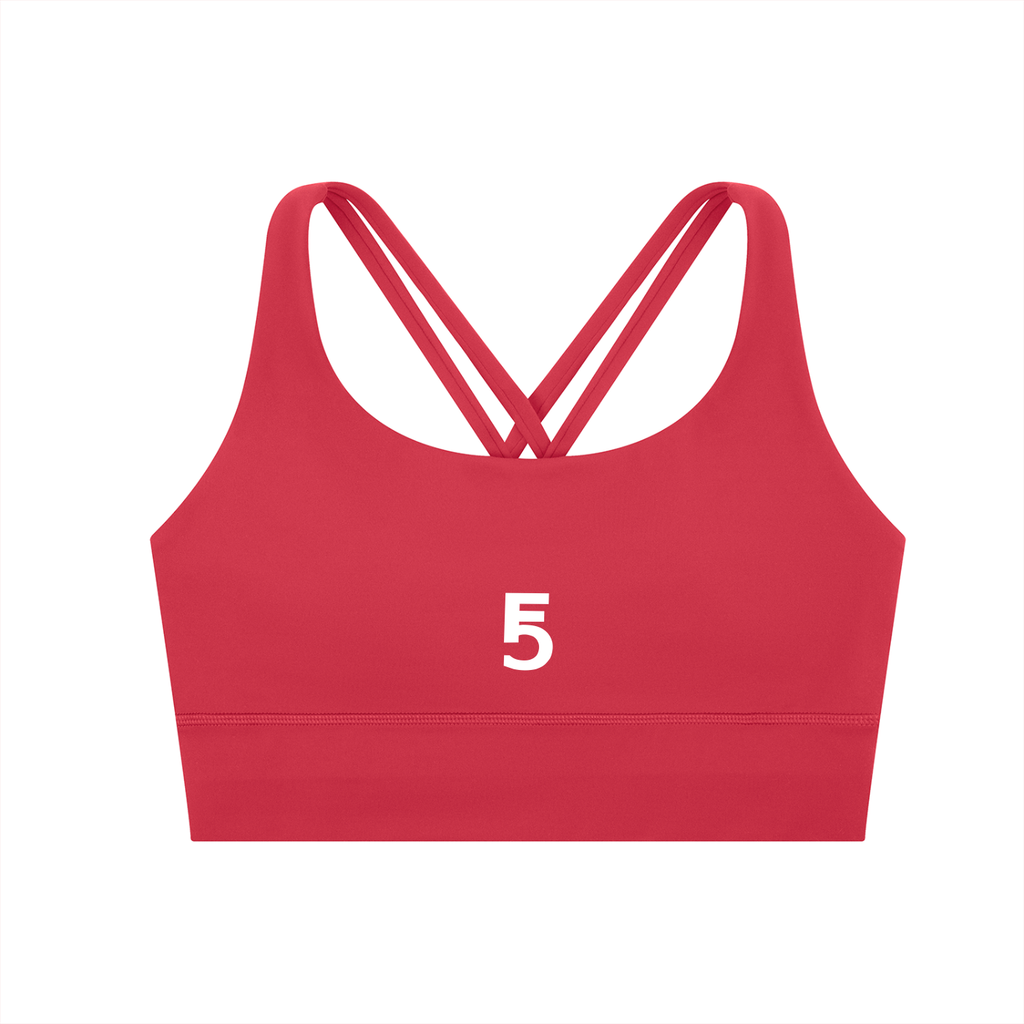 Strappy Criss-Cross Sports Bra | White Logo