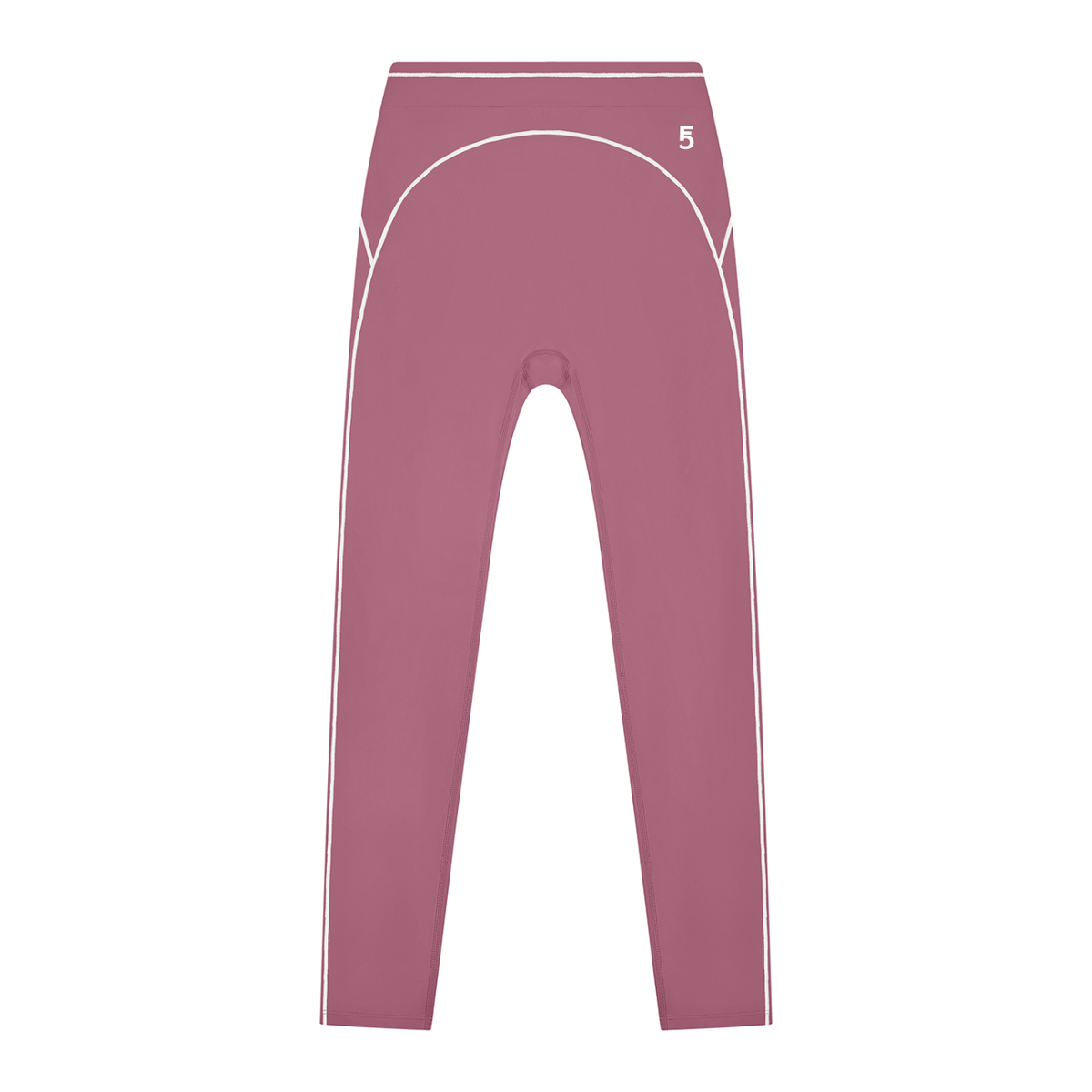 High Rise Topstitching Leggings | White Logo