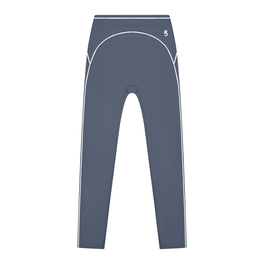 High Rise Topstitching Leggings | White Logo