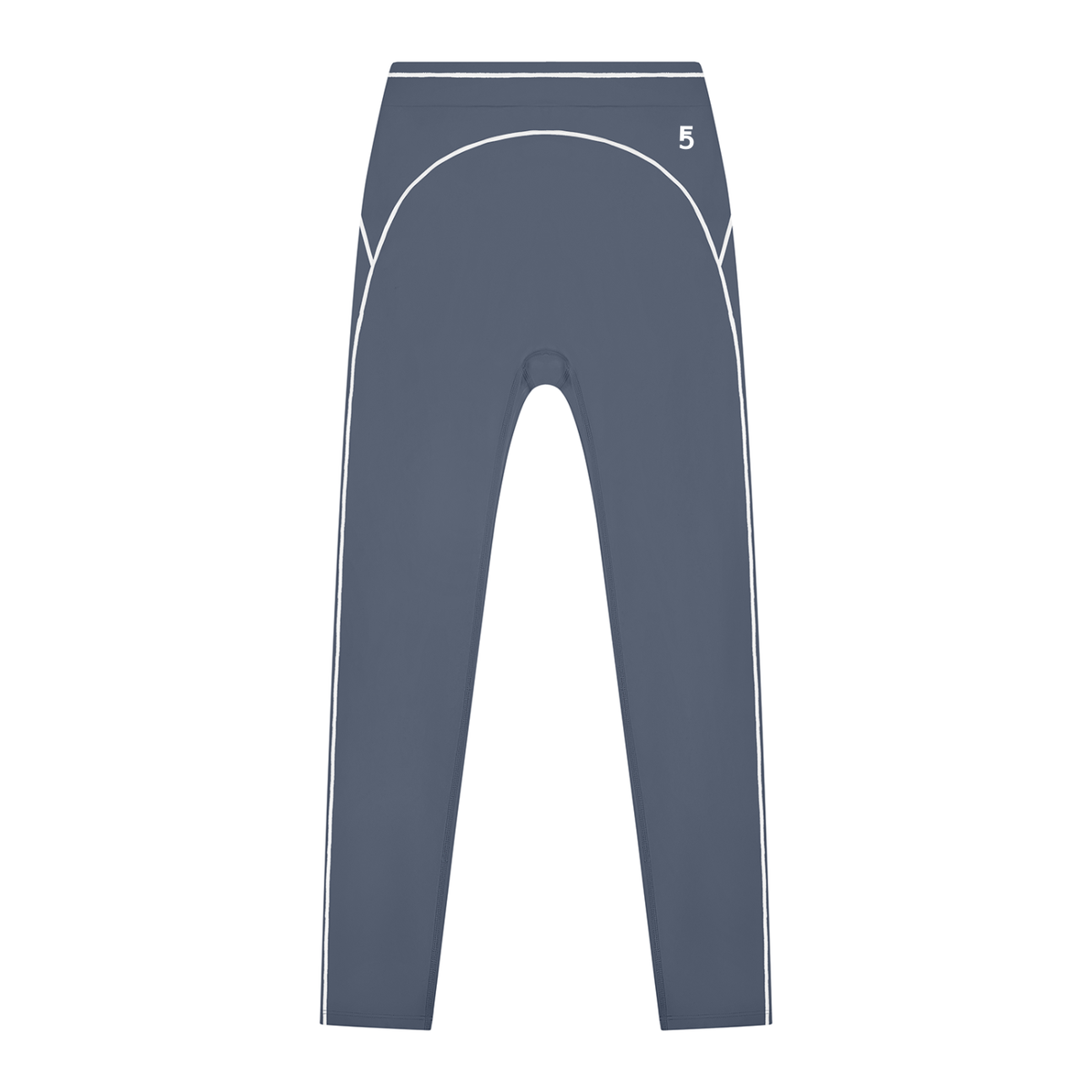 High Rise Topstitching Leggings | White Logo