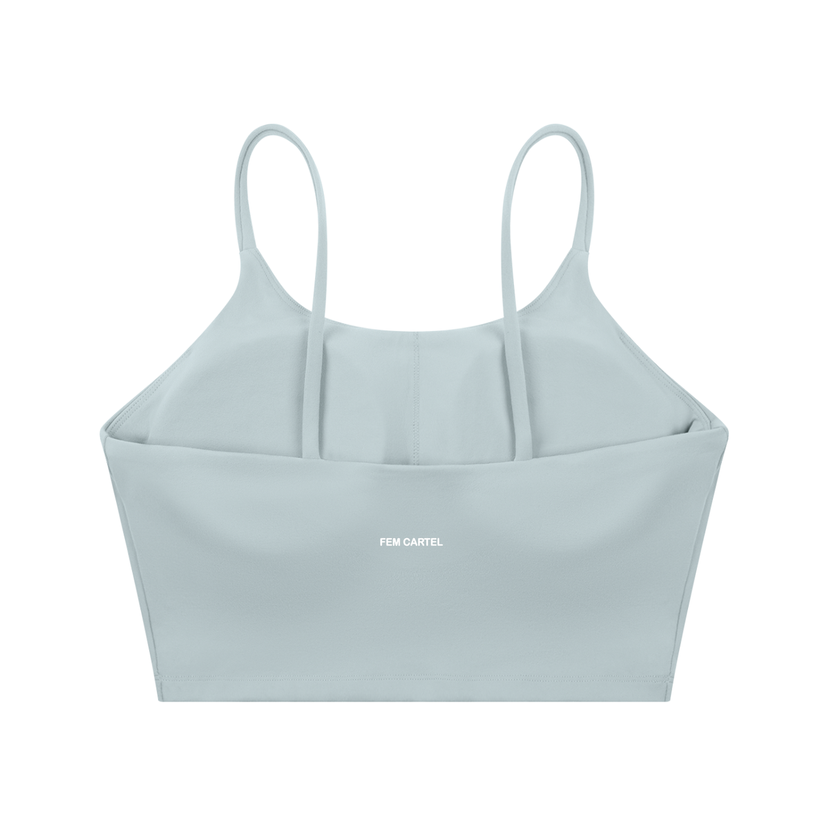 Spaghetti Strap Yoga Sports Bra Script | White Logo
