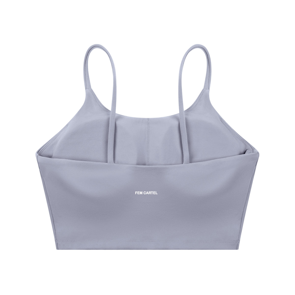 Spaghetti Strap Yoga Sports Bra Script | White Logo