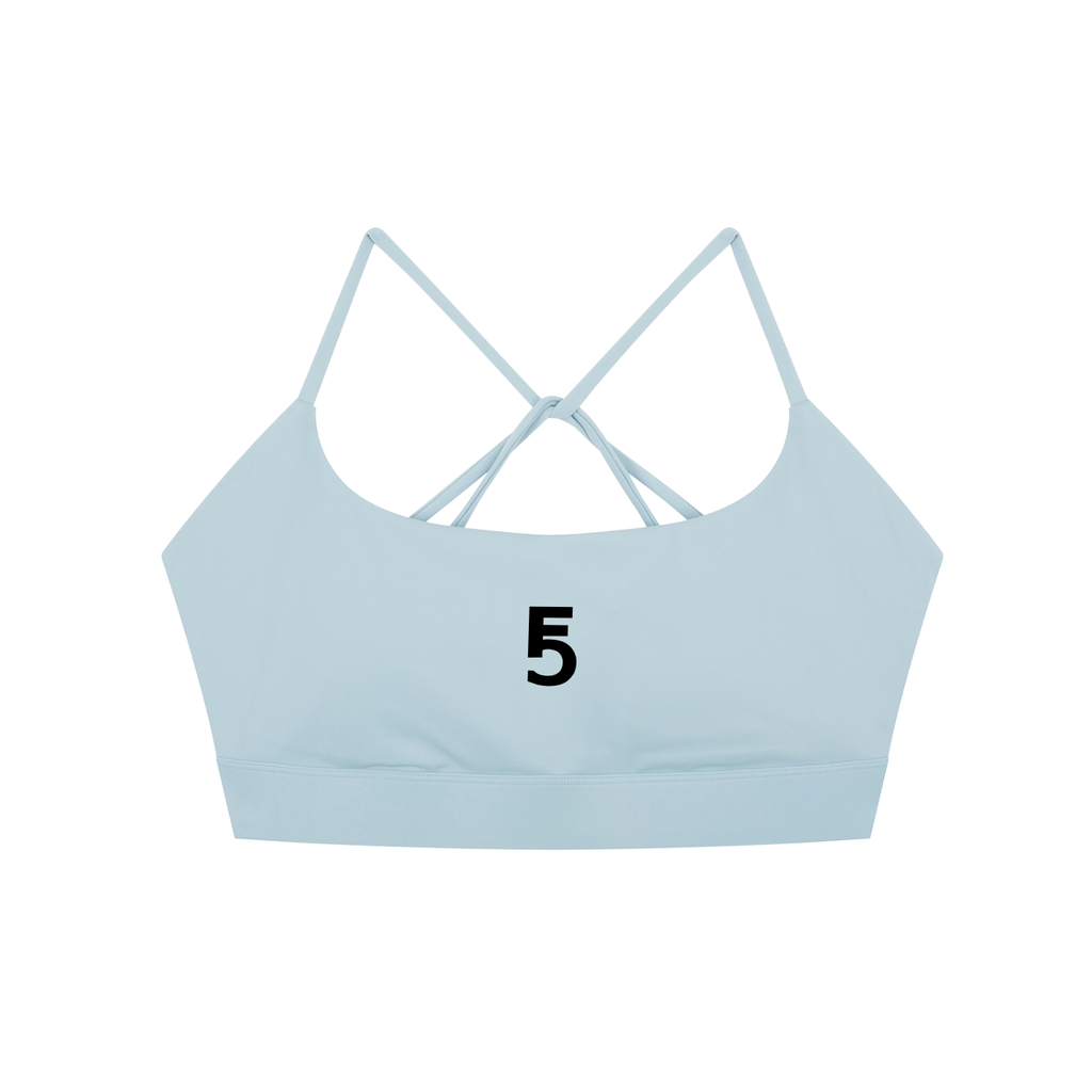 Strappy Criss Cross Yoga Sports Bra Icon | Black Logo