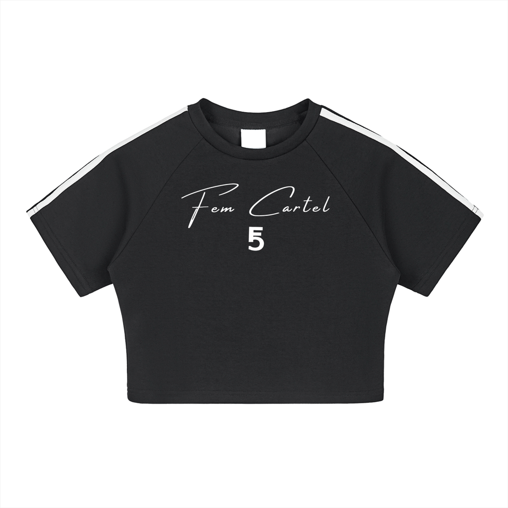 Taped Cooling Performance Crop Top Script | White Logo
