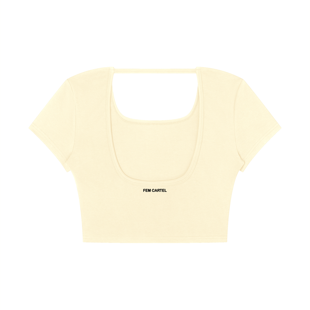 Square Neck Crop T-Shirt Icon | Black Logo