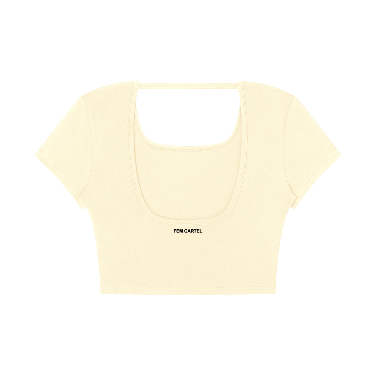 Square Neck Crop T-Shirt Icon | Black Logo