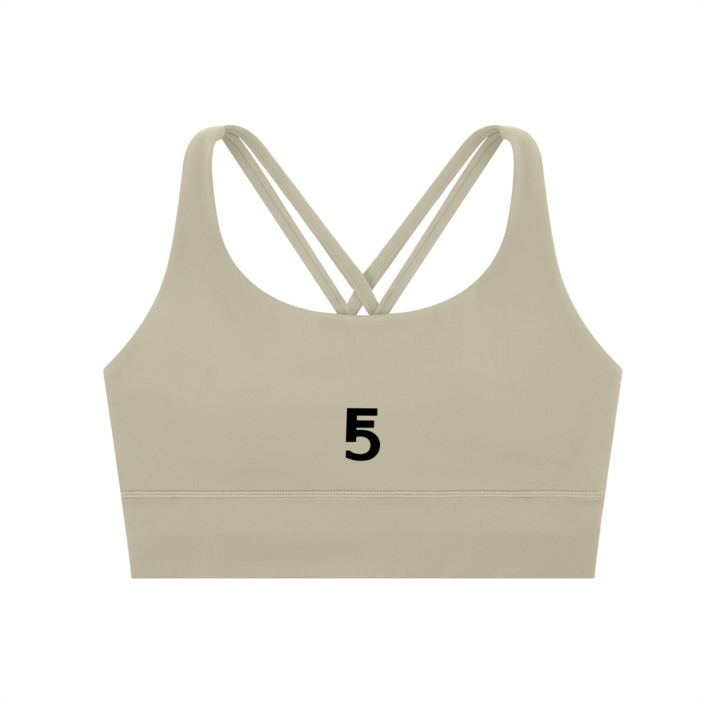 Strappy Criss-Cross Sports Bra | Black Logo