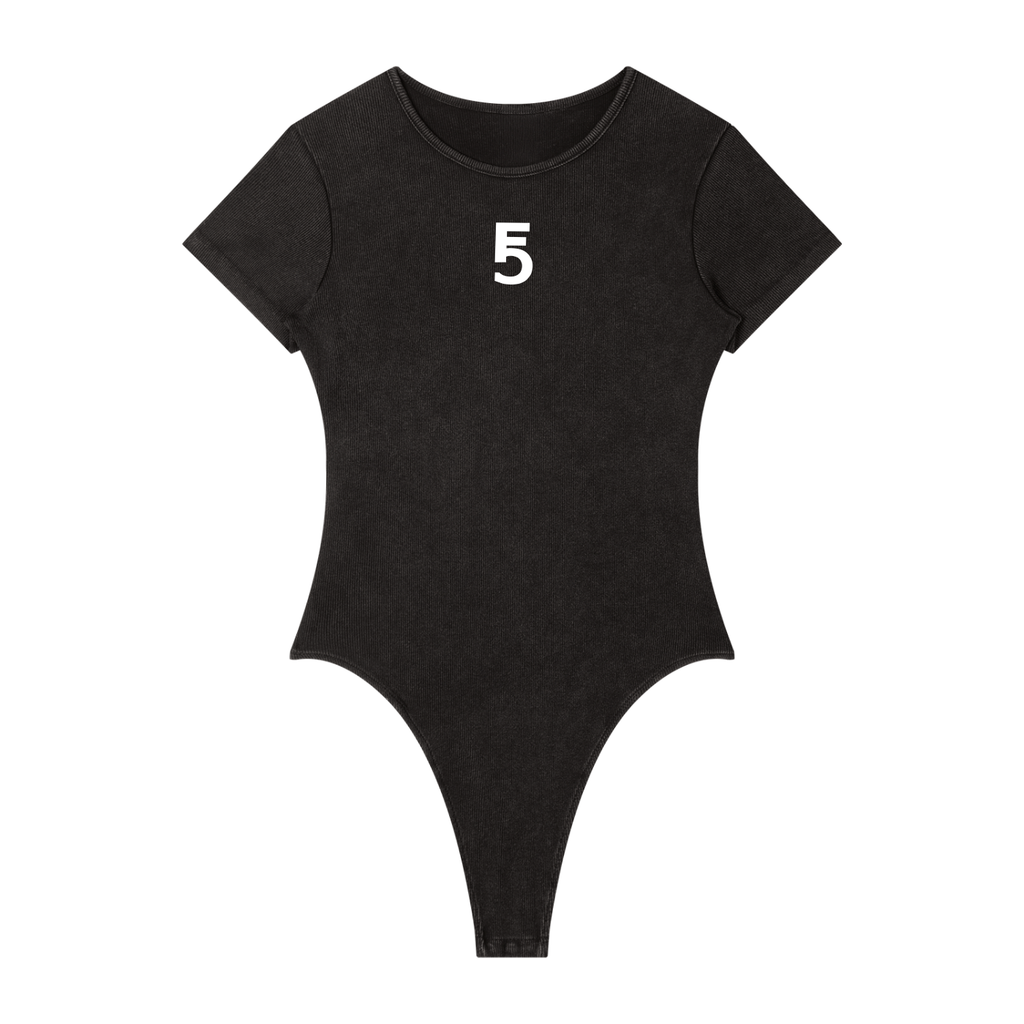 Mineral Wash Crewneck Bodysuit Icon | White Logo