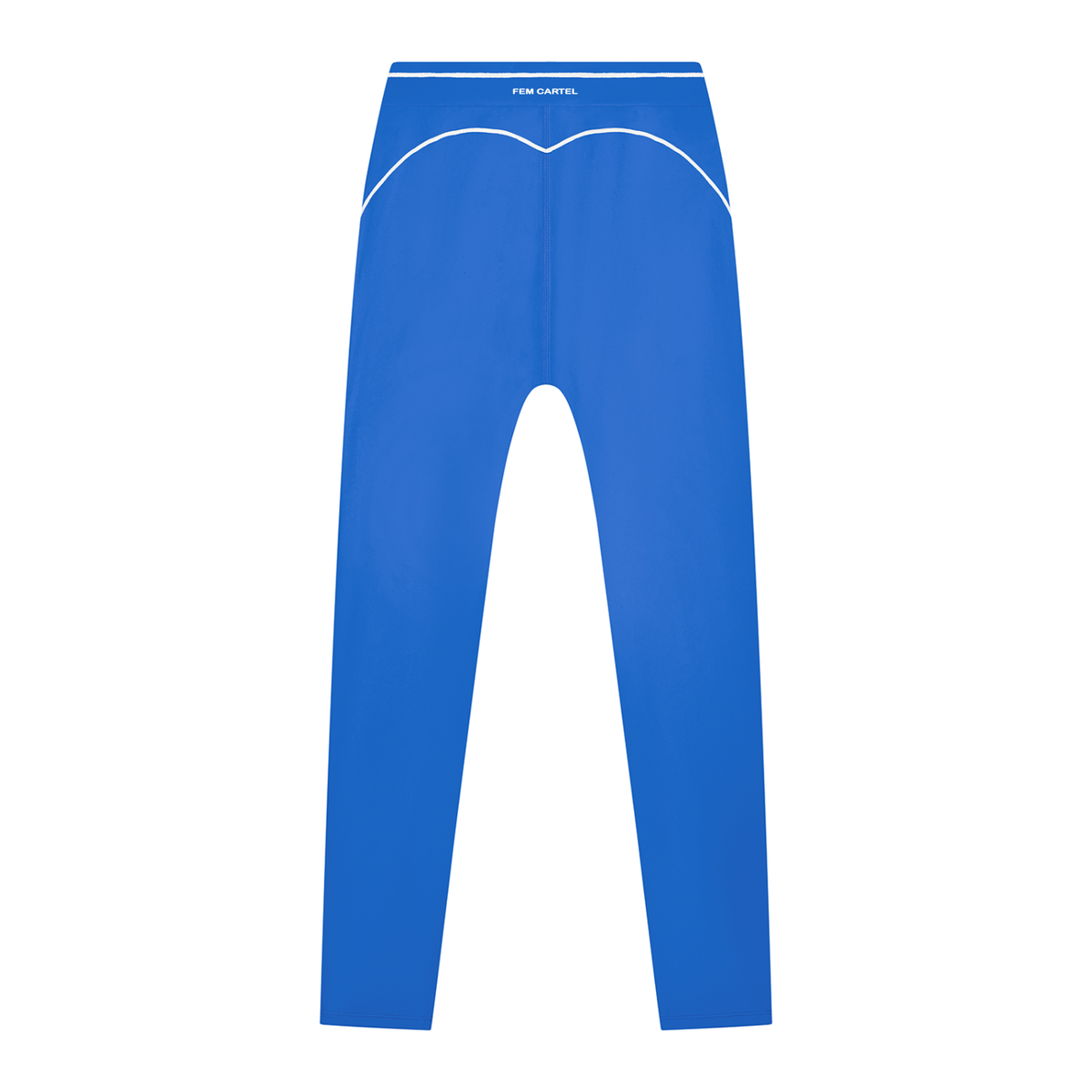 High Rise Topstitching Leggings | White Logo
