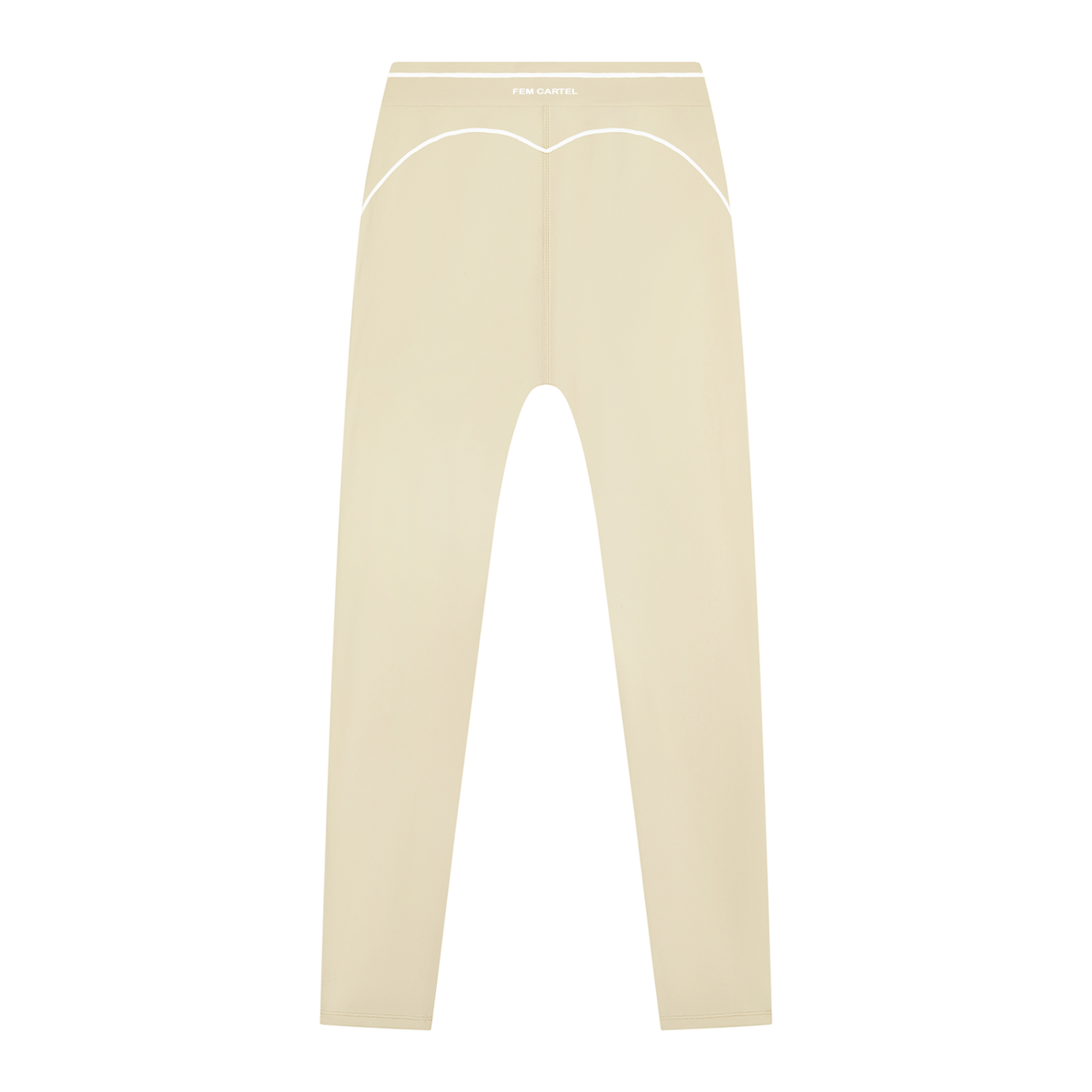 High Rise Topstitching Leggings | White Logo