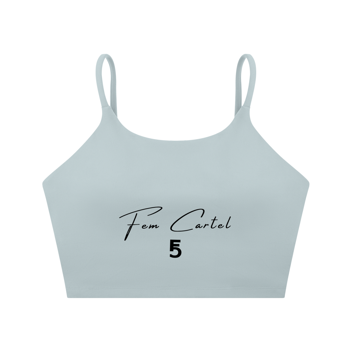 Spaghetti Strap Yoga Sports Bra Script | Black Logo