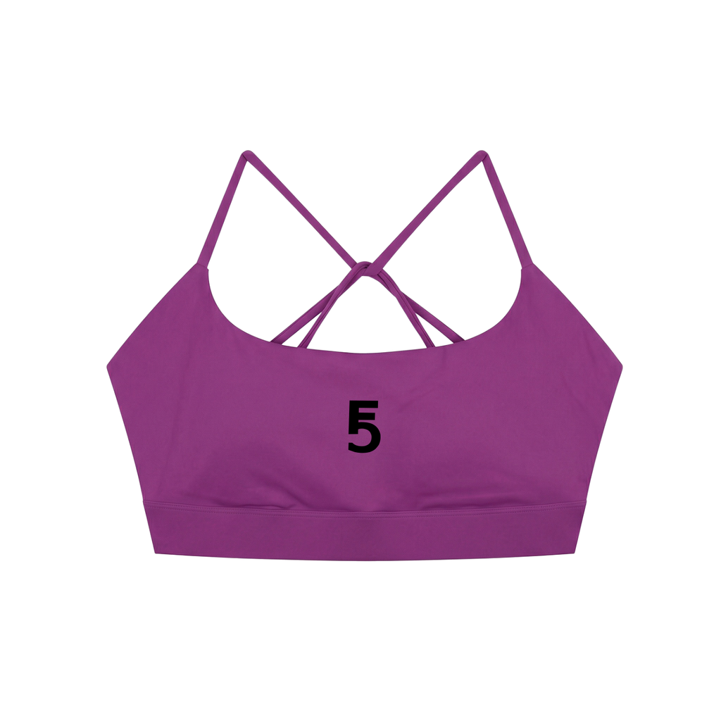 Strappy Criss Cross Yoga Sports Bra Icon | Black Logo