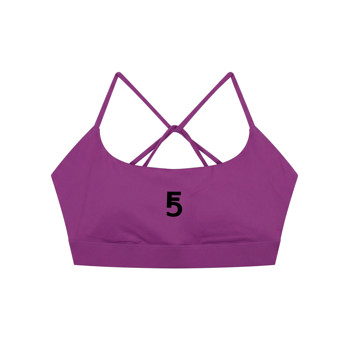 Strappy Criss Cross Yoga Sports Bra Icon | Black Logo