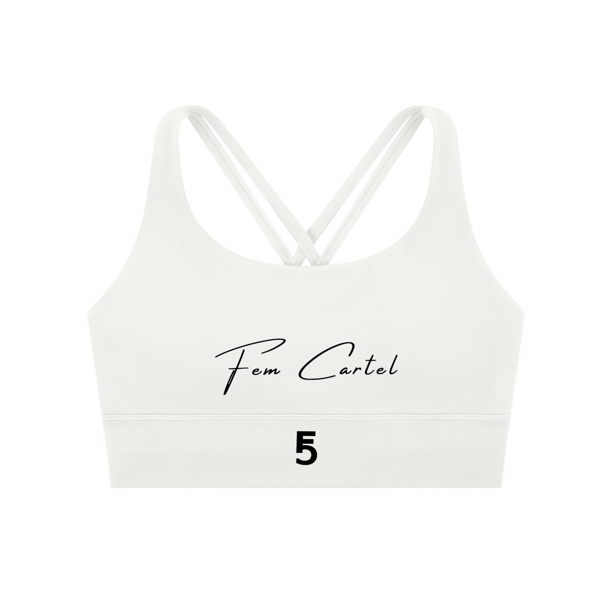 Strappy Criss-Cross Sports Bra | Black Logo