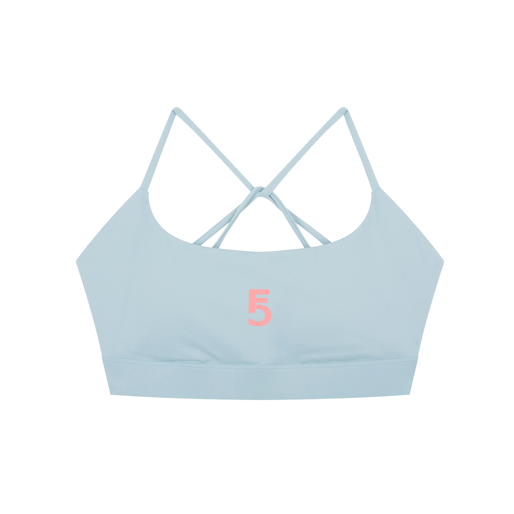 Strappy Criss Cross Yoga Sports Bra Icon | Pink Logo