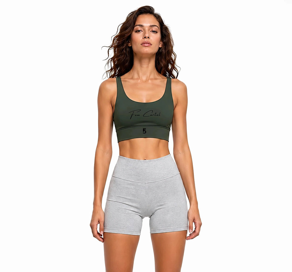 Strappy Criss-Cross Sports Bra | Black Logo