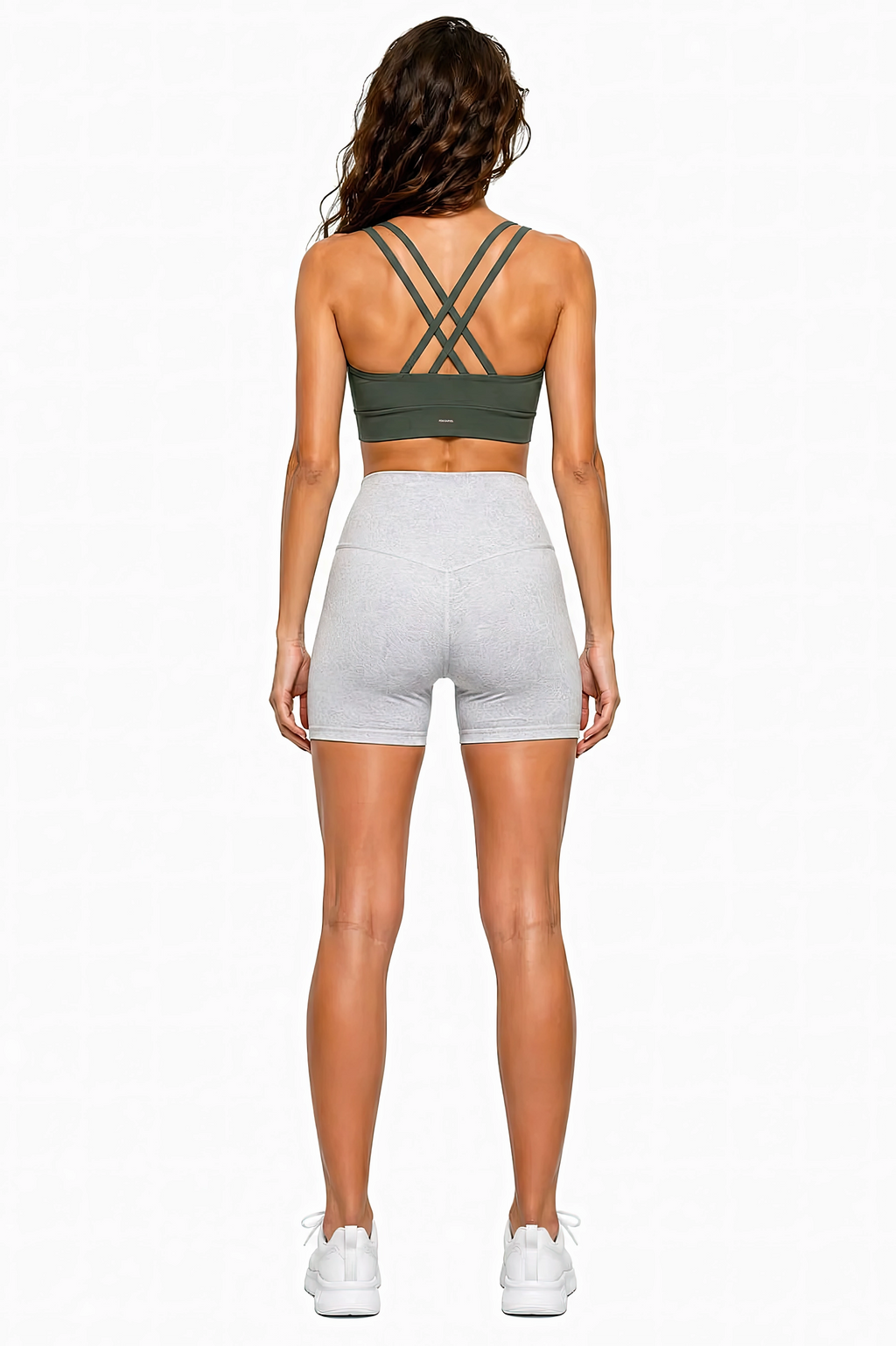 Strappy Criss-Cross Sports Bra | Pink Logo