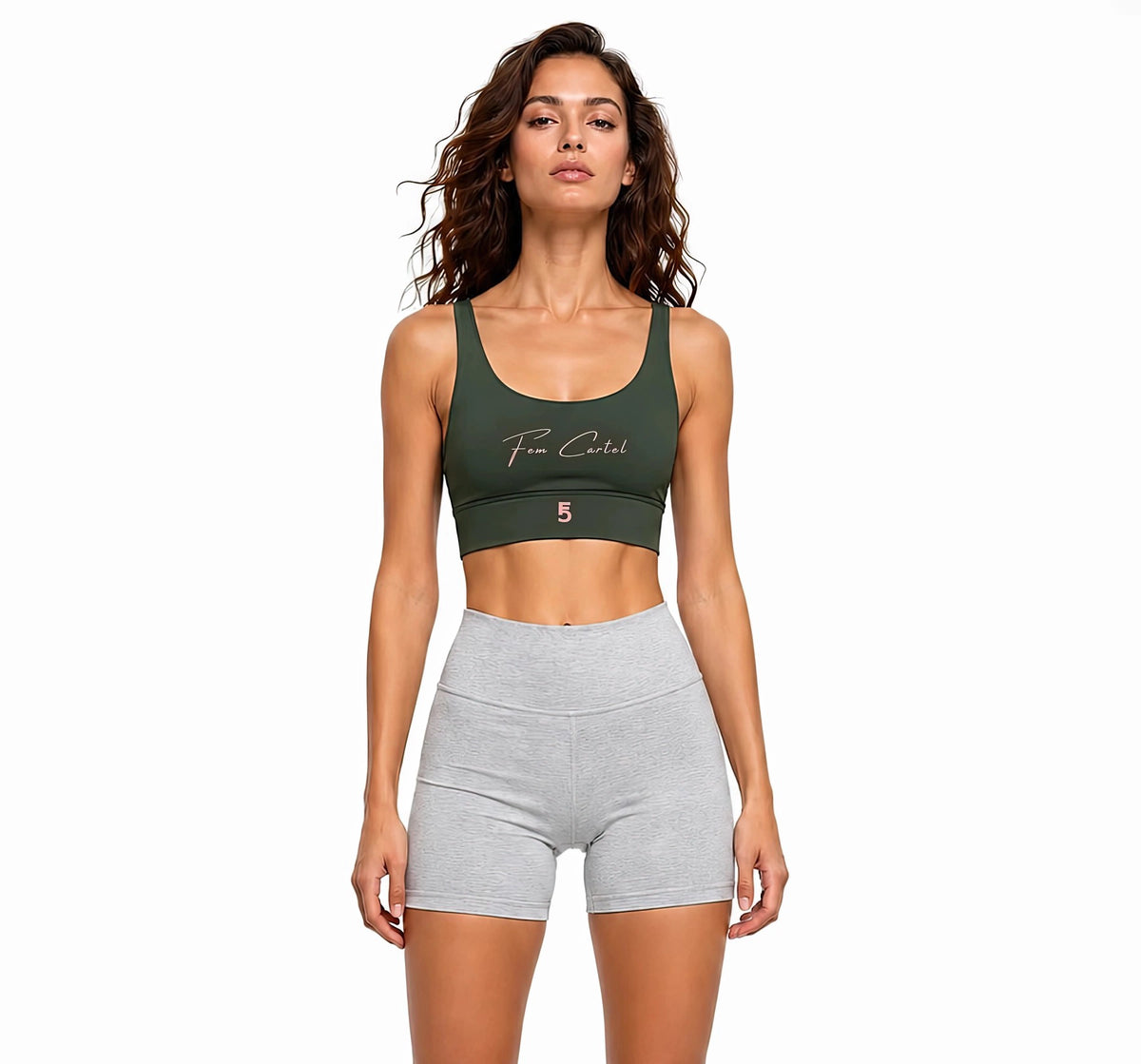 Strappy Criss-Cross Sports Bra | Pink Logo