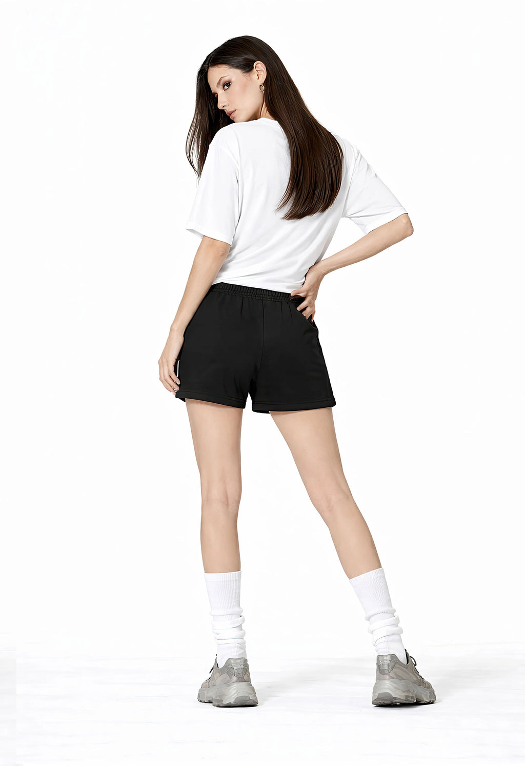 Fleece Drawstring Sweatshorts | White Logo