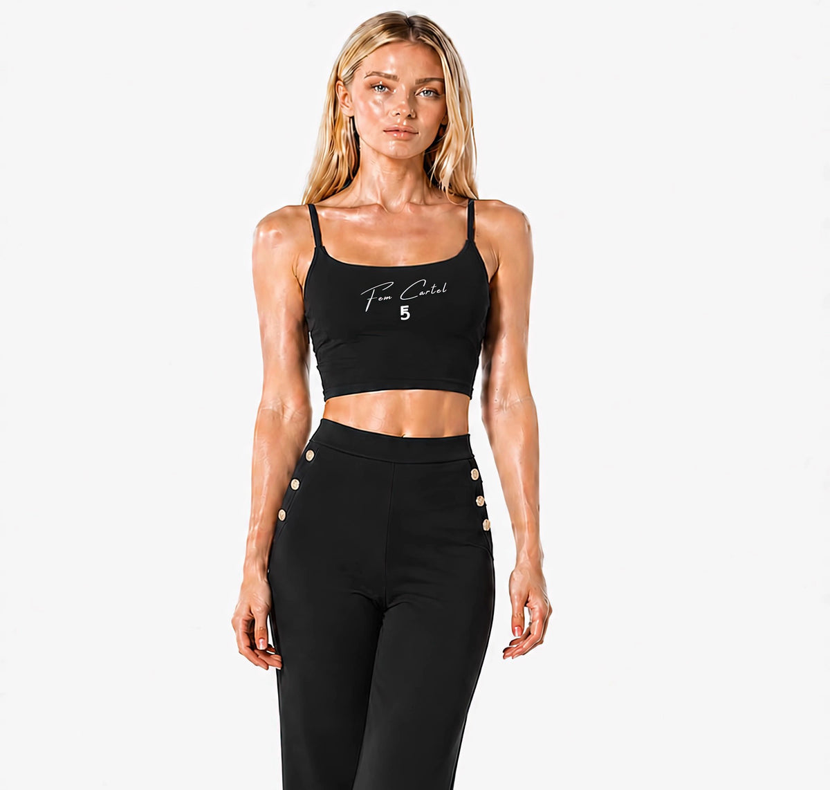 Solid Color Sports Bra Script | White Logo
