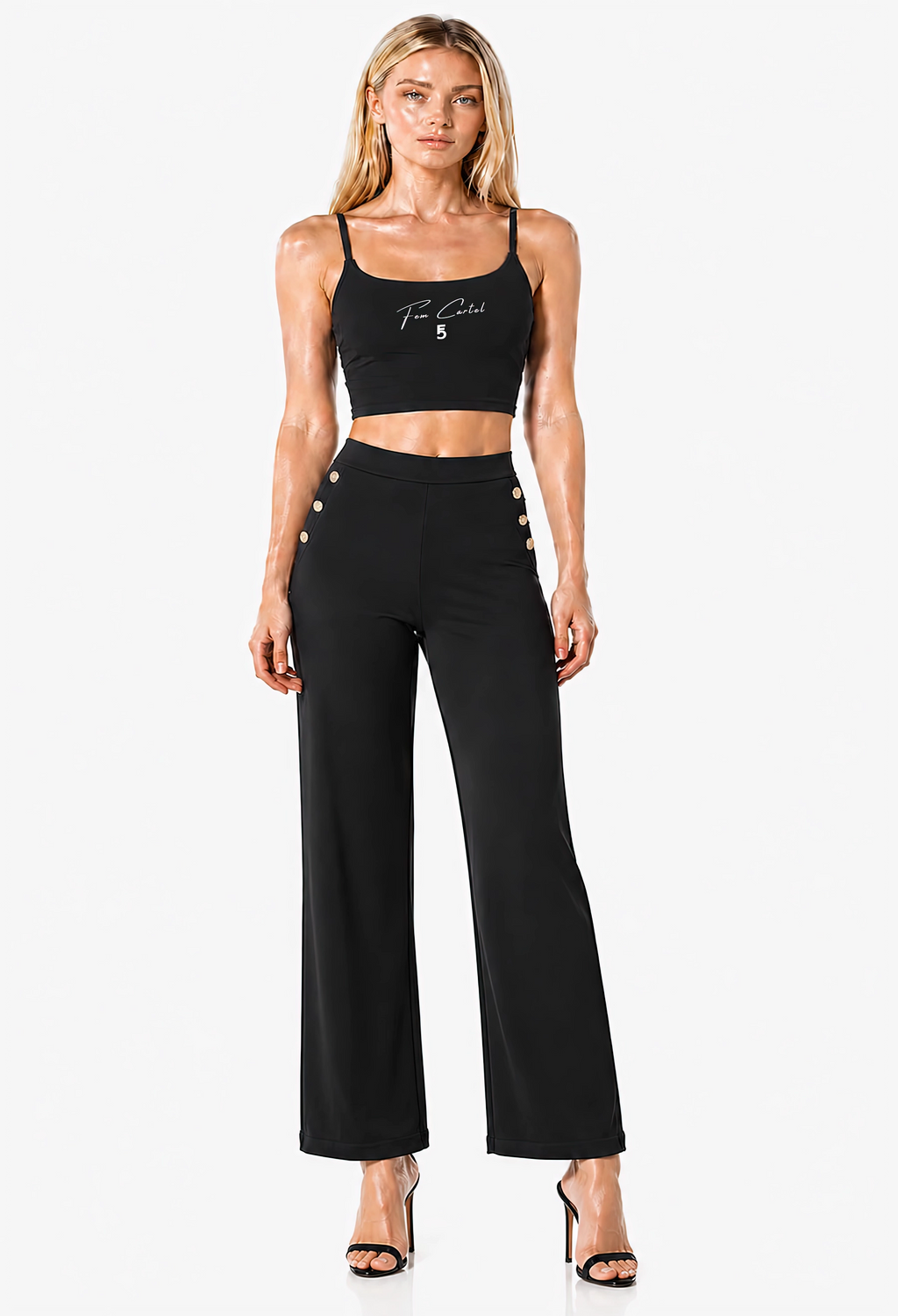 Solid Color Sports Bra Script | White Logo