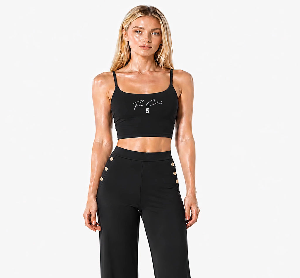 Solid Color Sports Bra Script | White Logo