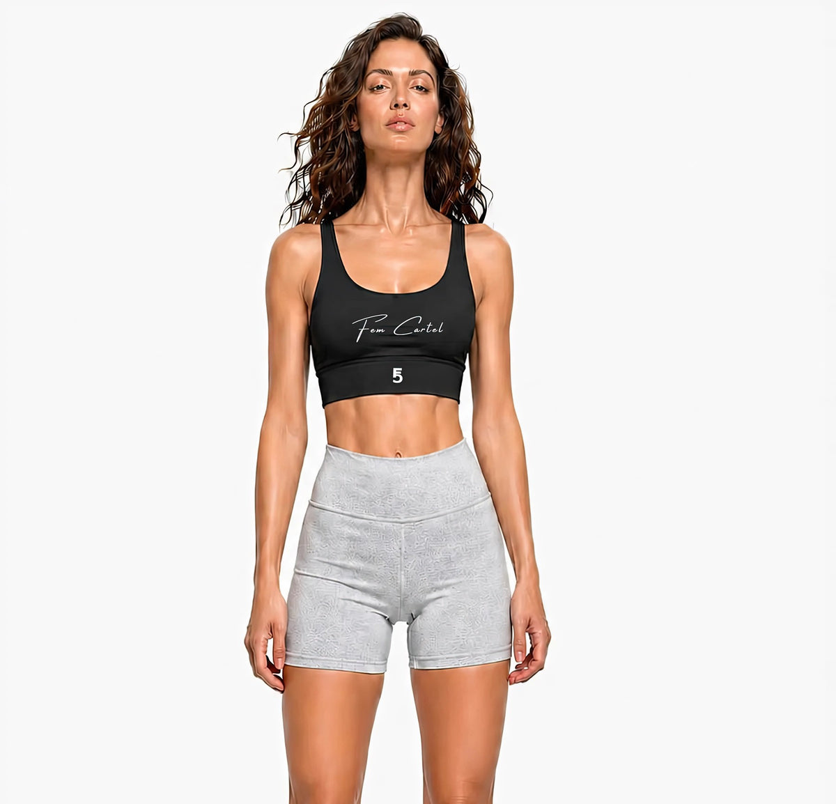 Strappy Criss-Cross Sports Bra | White Logo