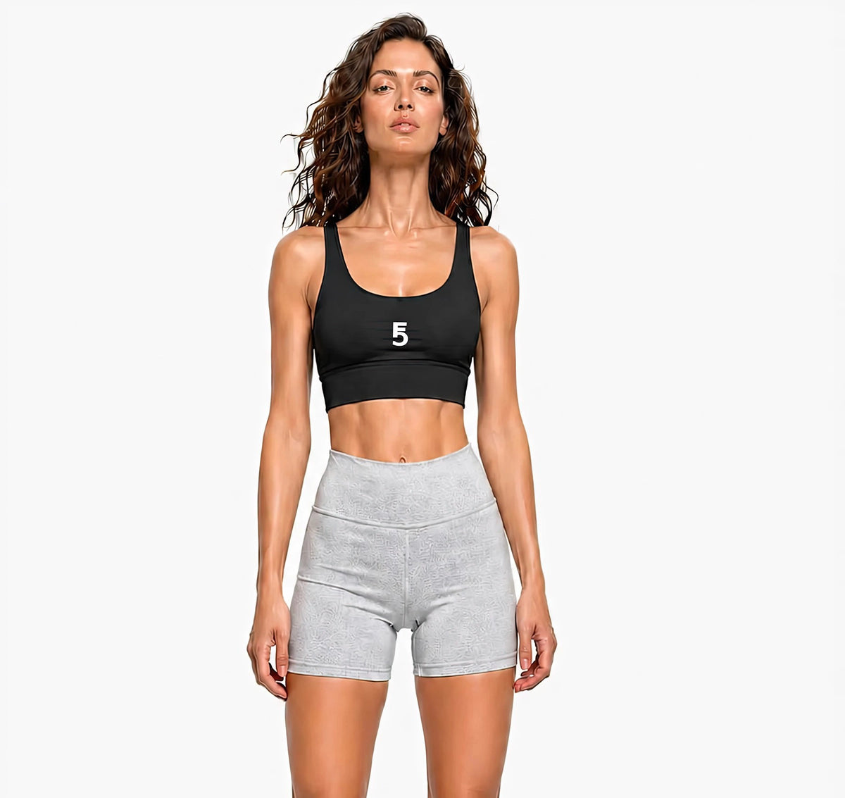 Strappy Criss-Cross Sports Bra | White Logo