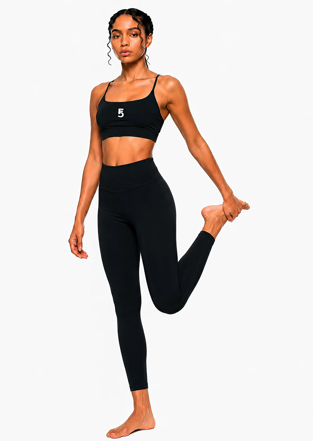 Strappy Criss Cross Yoga Sports Bra Icon| White Logo