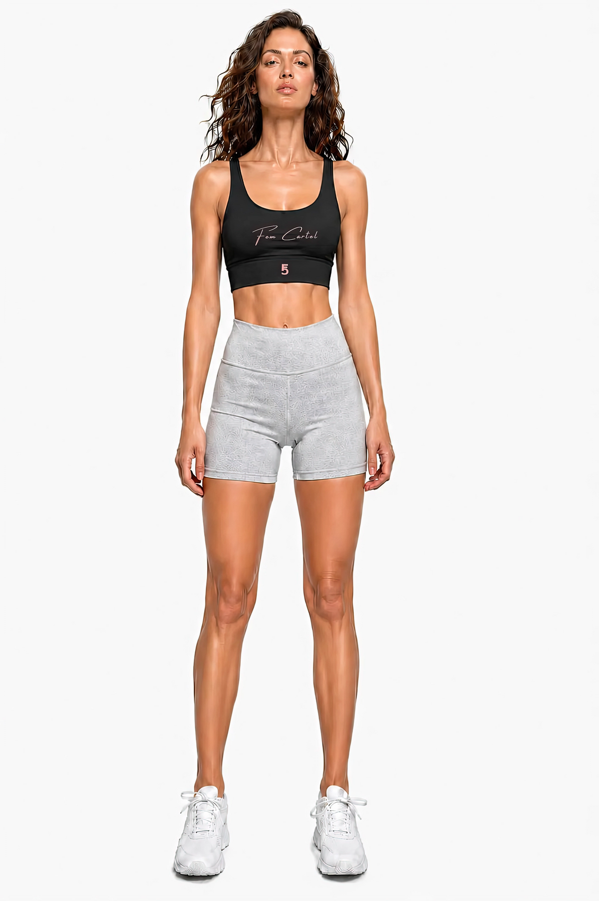 Strappy Criss-Cross Sports Bra | Pink Logo