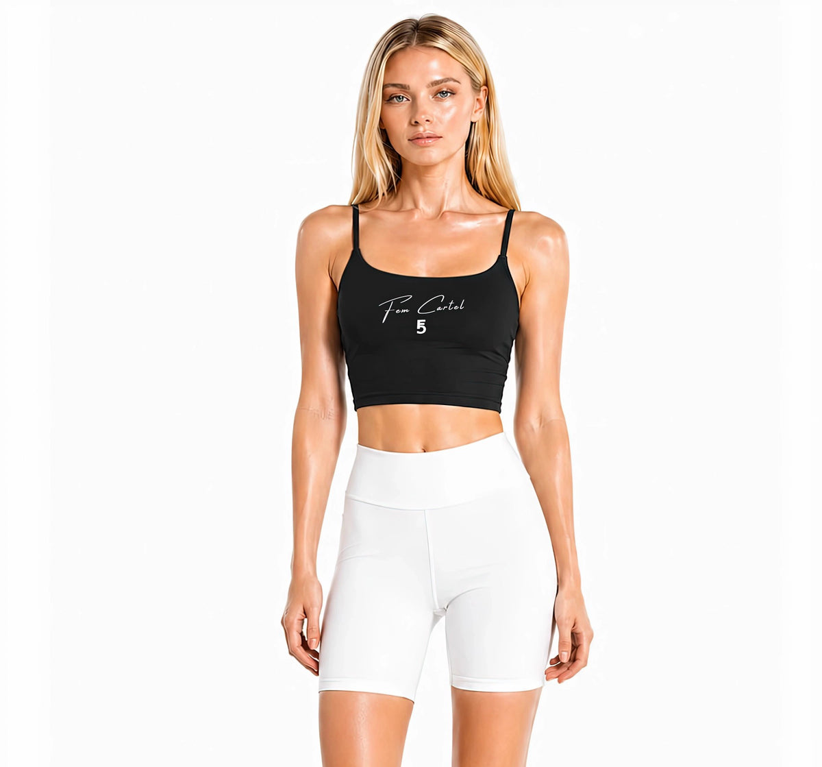 Solid Color Sports Bra Script | White Logo